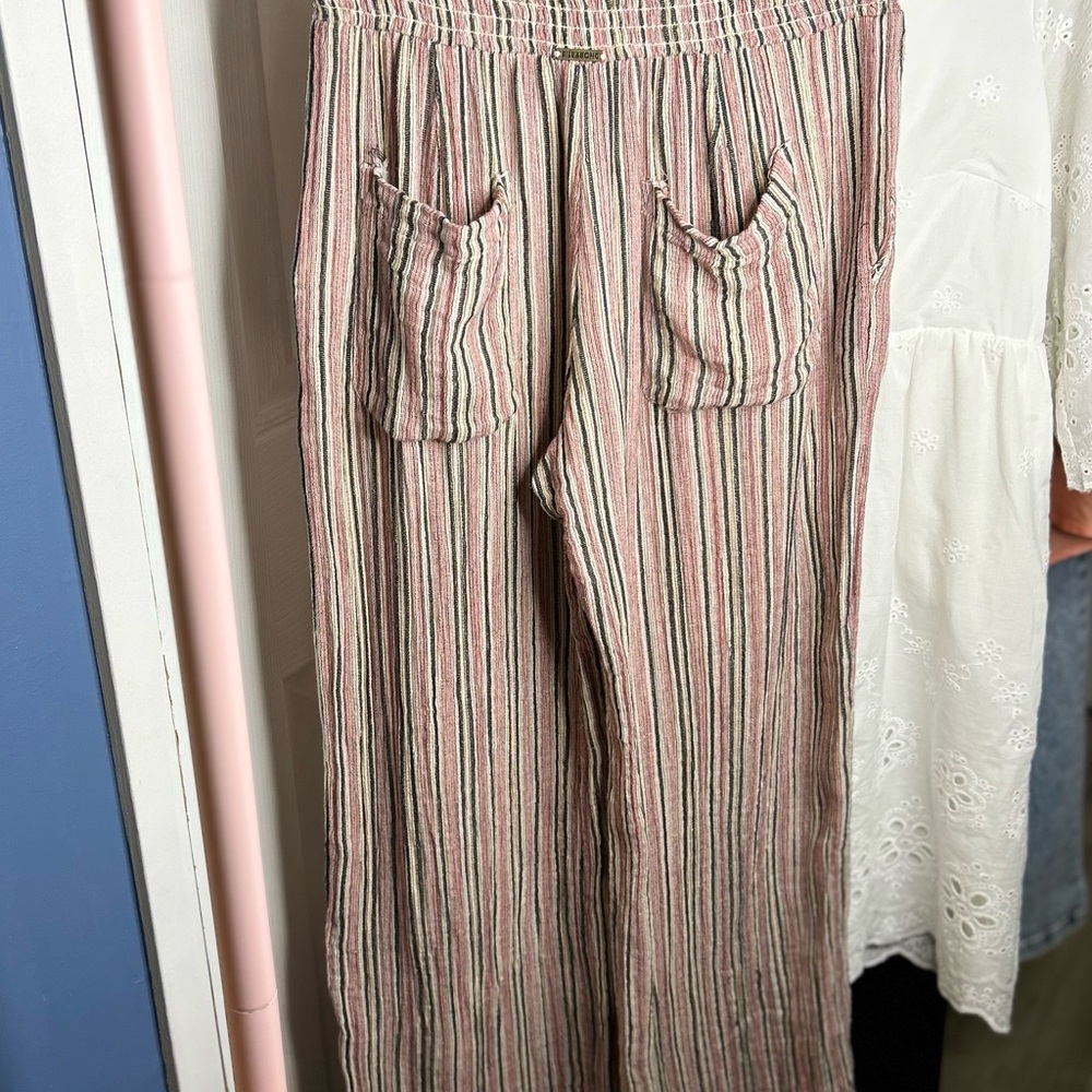 NWOT Billabong Gauzy Striped Cotton Beach Pants Large - Picture 4 of 10